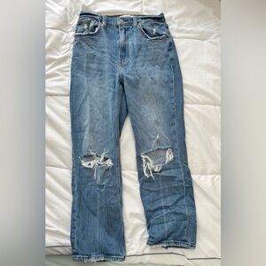 Distressed Blue Jeans